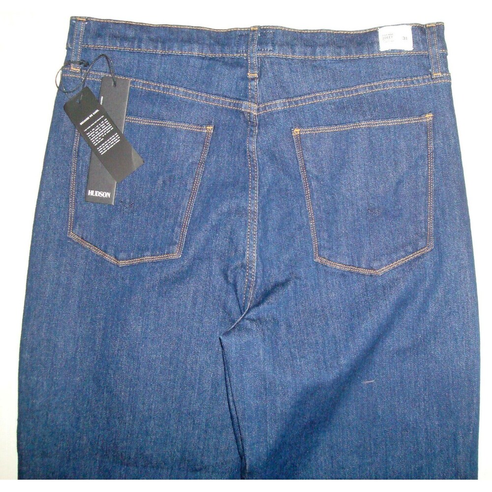 New Womens Designer Hudson Jeans 31 NWT High Rise Zoeey Straight Deep Blue Dark - Picture 5 of 6